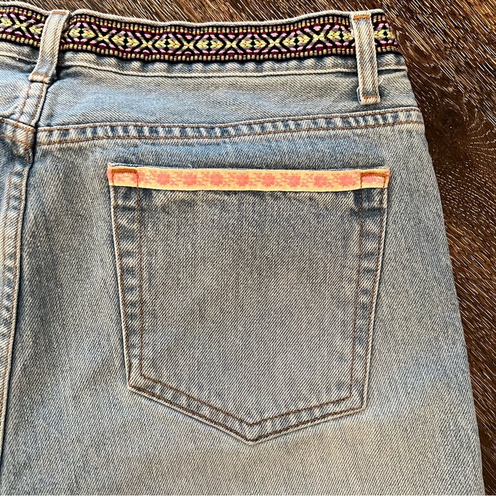 Vintage GUESS Light Wash Embroidered Distressed Women’s Jeans Sz 32 Made In USA - Picture 5 of 15
